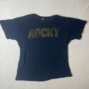 Magic Rocky Movie Graphic T Shirt Mens Size Large Navy Blue Cotton